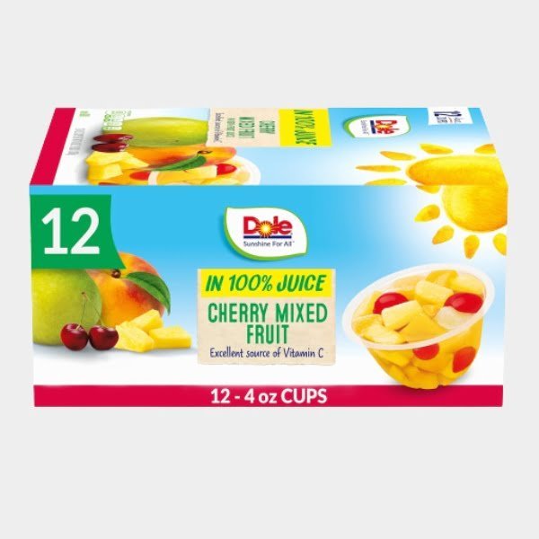 6-1-1.jpg Dole Fruit Bowls Cherry Mixed Fruit in 100% Juice - Image 1
